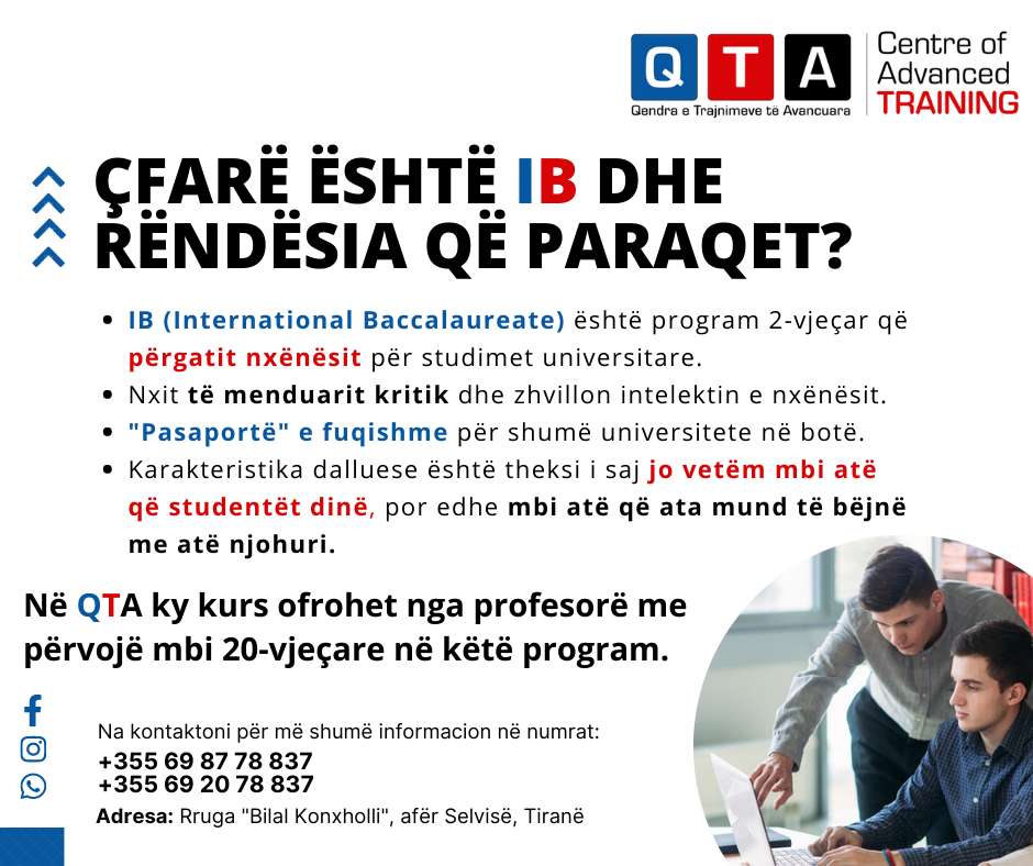 QTA Kurse ne programin internacional IB QTA Kurse ne programin internacional IB